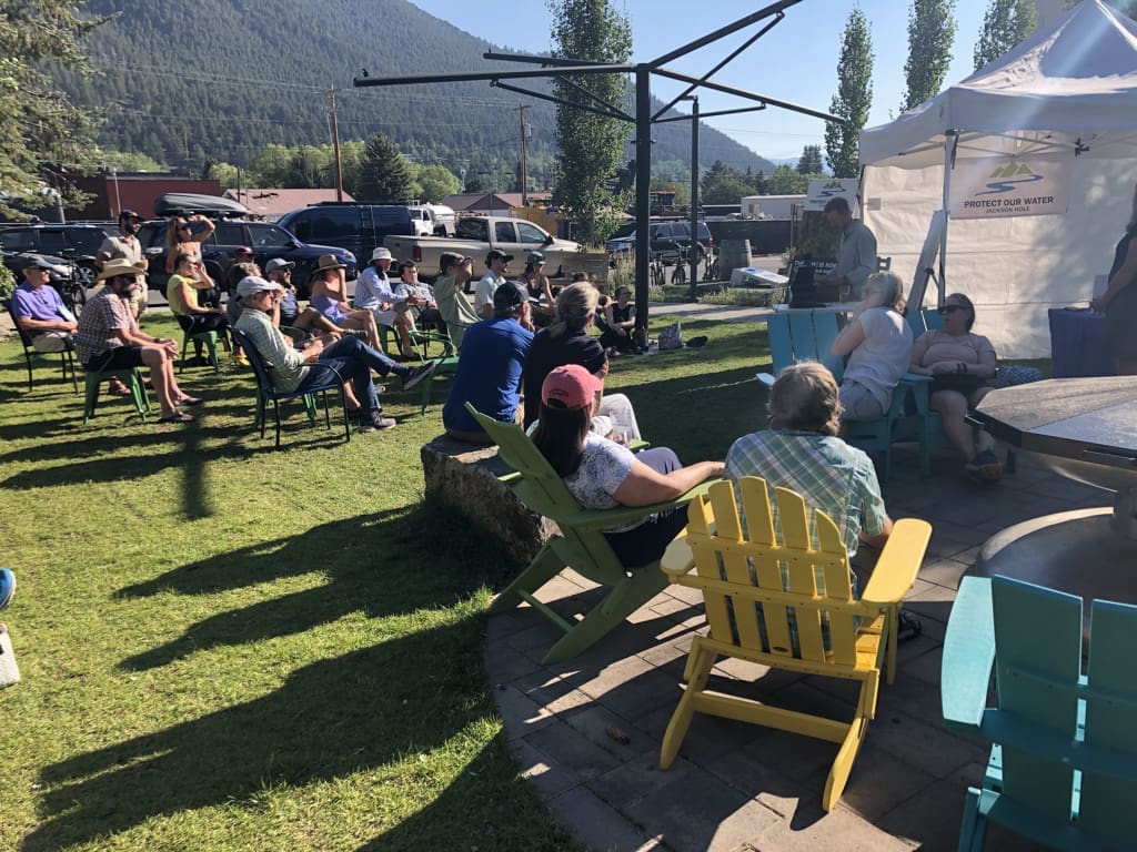 A crowd at an outdoor event.